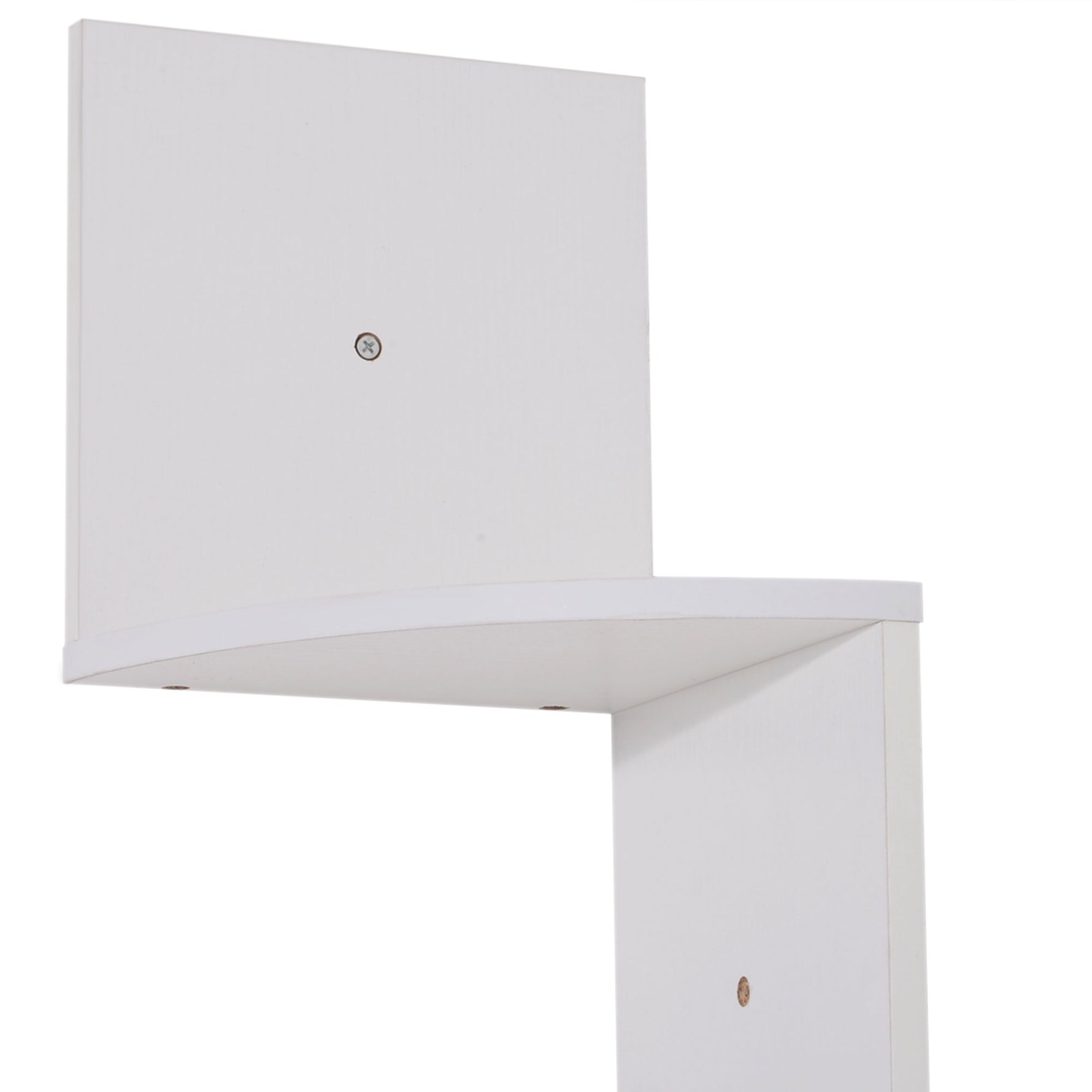 Étagère d'angle Murale de Rangement Forme Zigzag 20L x 20l x 126H cm 5 Niveaux Bois Blanche