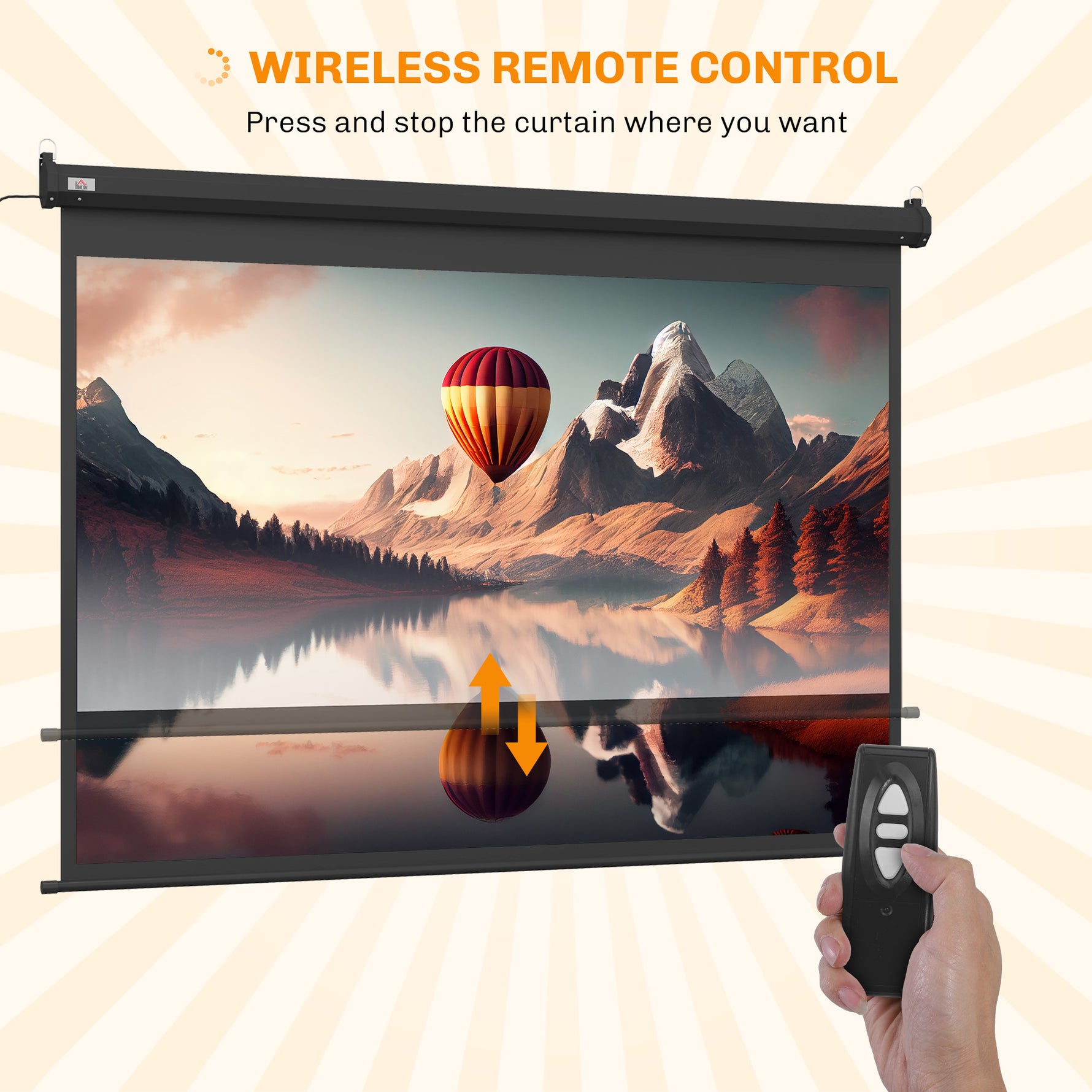 Écran vidéoprojecteur motorisé et électrique 100 Pouces, 4:3 4K HD, panneau de commande et télécommande