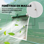 Serre tunnel de jardin 12m², serre de jardin tunnel 295x400x200cm porte et 8 fenêtres, bâche PE 140 g/m² vert