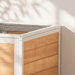 Clapier lapin intérieur clapier pour cochon d'inde en bois avec toit ouvrant et roulettes 90 x 53 x 59 cm jaune et blanc