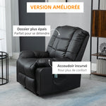 Fauteuil de massage fauteuil de relaxation massant avec dossier inclinable manuellement et repose-pied chaise TV