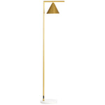 Lampadaire sur pied salon en acier avec abat-jour conique orientable base marbre 40W 35 x 26 x 153 cm doré