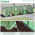 Mini Serre de Jardin Serre à tomates 3L x 1l x 0,8H m Acier PE Haute densité 140 g/m² Anti-UV 3 fenêtres Vert