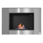 Cheminée bioéthanol Murale encastrable brûleur 0,9 L, environ 3 h de durée de combustion 80L x 14l x 54H cm Couverture 25-30 m² Acier inox