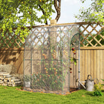 Serre de Jardin adossée serre adossée 2 portes zippées enroulables acier PVC transparent