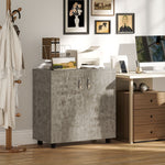 Armario de oficina de 2 niveles, mueble de almacenamiento de oficina con 2 puertas, cerraduras y llaves, 80x40x80cm, gris