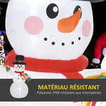 Bonhomme de neige gonflable de Noël de 180 cm avec lumières LED, matériel fixation et souffleur, intérieur et extérieur