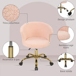 Chaise de bureau, fauteuil de bureau ergonomique réglable en hauteur, siège pivotante, piètement en acier, rose