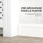 Couvercle de radiateur cache radiateur grille croisée pour salon chambre à coucher en bois 78l x 19P x 82H cm blanc