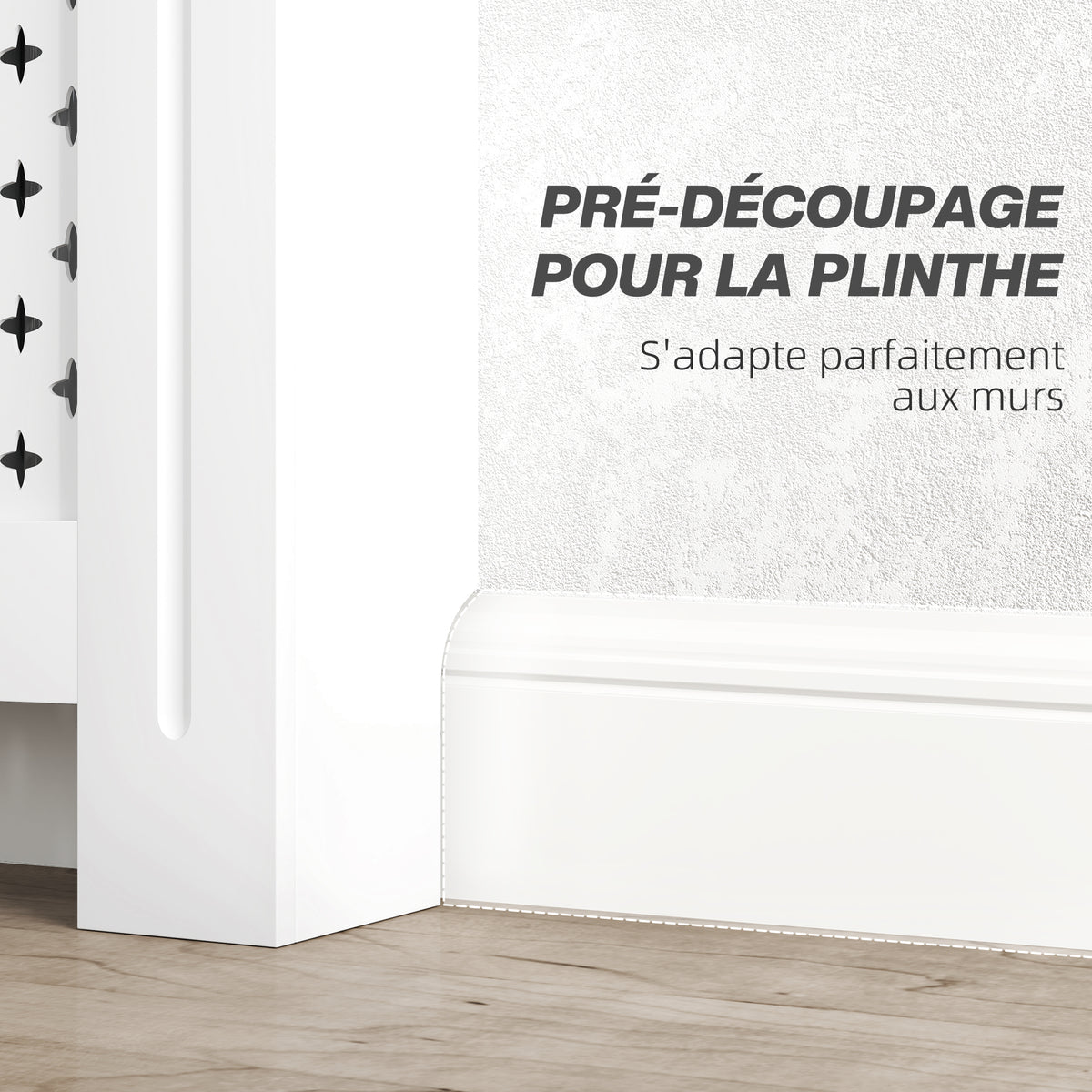 Couvercle de radiateur cache radiateur grille croisée pour salon chambre à coucher en bois 78l x 19P x 82H cm blanc