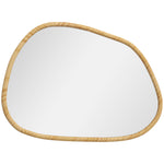 Miroir mural miroir décoratif forme organique avec cadre en bois horizontal ou vertical 80 x 60 cm naturel