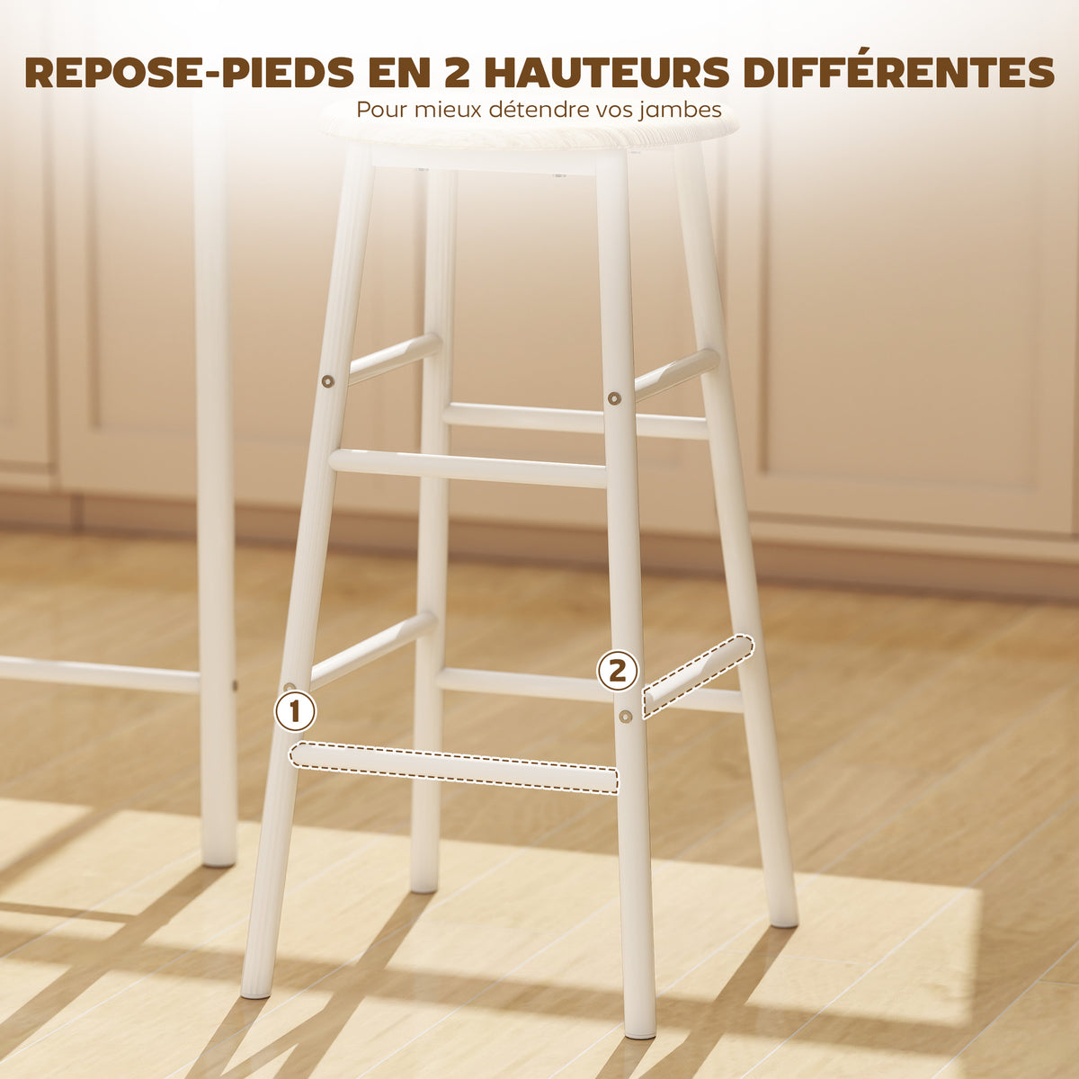 Ensemble table de bar avec tabourets, table à manger debout avec 2 chaises, étagère et pieds en métal, 80x50x90cm, blanc