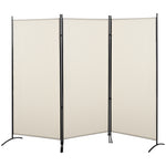 Paravent 3 panneaux dim. 2,53L x 0,5l x 1,82H m Store latéral Brise-Vue paravent sur Pied séparateur métal Polyester