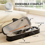 Violon 4/4 Ensemble de Violon en Bois Massif pour Adultes et Débutants avec Étui Léger et Portable 60 x 21 cm Noir