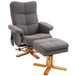 Fauteuil massant avec repose-pied - dossier inclinable jusqu'à 145°, coffre de rangement, appuie-têteet et télécommande