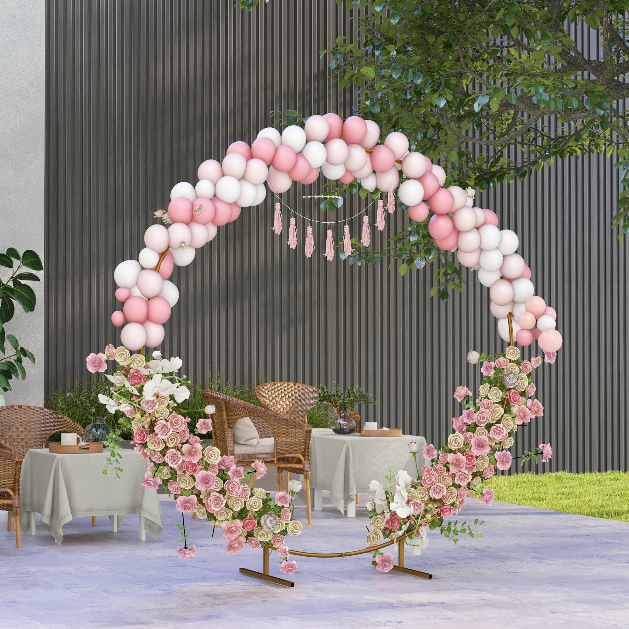 Garden arch, rose arch, climbing plant arch for weddings, birthdays, ceremonies, and banquets, gold steel