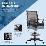Lot de b2 fauteuils de bureau chaise de bureau assise haute réglable dim. 64L x 59l x 104-124H cm