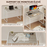 Bureau d'ordinateur pliable avec support d'écran, pour chambre, petits espaces, 100 x 48 x 87,5 cm, bois naturel