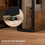 Table d'appoint table de chevet avec étagère à deux niveaux coins arrondis 46l x 18P x 58,5H cm brun rustique-5