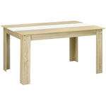 Table de salle à manger pour 6 personnes en bois aspect naturel et blanc, dim. 140L x 90l x 75H cm