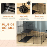 Enclos pour petits animaux parc pour chiot clôture pour animaux domestiques modulable DIY105 x 105 x 70 cm noir