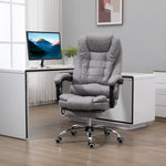 Fauteuil de bureau direction massant chauffant hauteur réglable dossier inclinable toile de microfibre gris