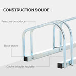 Râtelier 4 vélos dim. 110L x 33l x 27H cm acier galvanisé argent