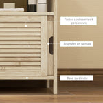 Meuble sous lavabo en Bambou, Meuble de Rangement pour Salle de Bain avec 2 Portes, 60 x 30 x 60 cm, Bois Naturel