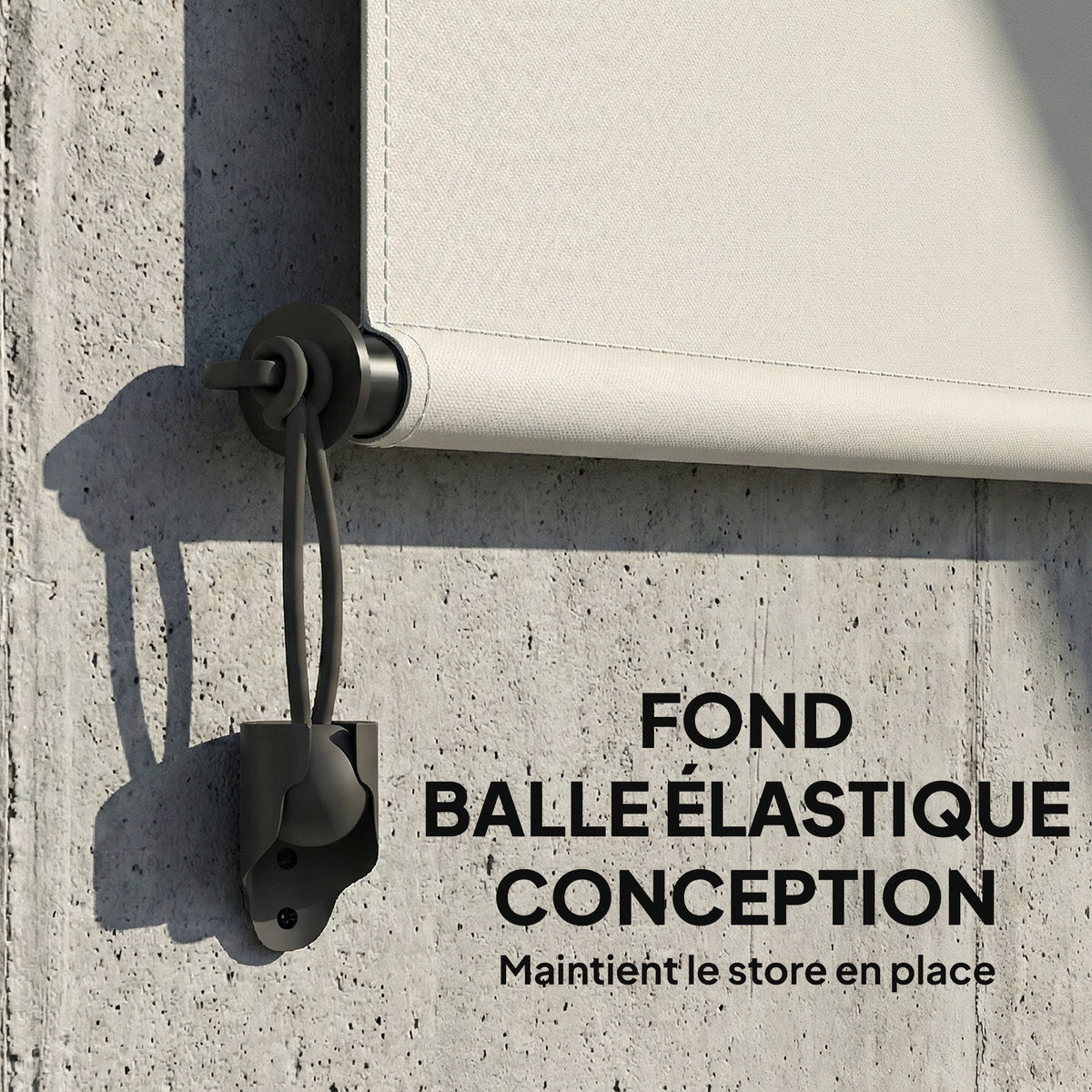 Store enrouleur extérieur, store vertical extérieur avec manivelle et cassette en aluminium, 250x160cm, crème