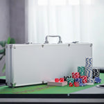 Mallette de Poker Coffret de Poker Complet avec 500 jetons 2 Jeux de Cartes + 5 dés Bouton Dealer 2 clés alu.
