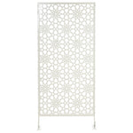 Panneau brise vue décoratif extérieur blanc à motif en métal - 92 x 45 x 198 cm