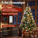 Künstlicher beleuchteter und verschneiter Weihnachtsbaum 120 cm, Weihnachtsbaum, Fernbedienung, 11 Beleuchtungsmodi, 150 LEDs, Grün