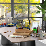 Chevalet de table en bois avec tiroir de rangement pour des toiles jusqu'à 24,5 cm pour adultes débutants bois naturel