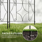 Support pour plantes grimpantes avec motif lot de 2 treillis de jardin pour vigne fleurs légumes métal 50 x 180 cm noir