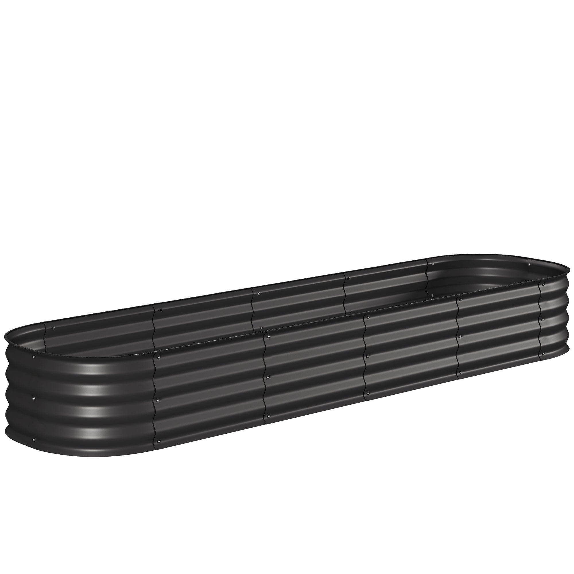 Modulaire verhoogde moestuinbak van staal voor groenten, planten, bloemen, afm. 240 x 62 x 30 cm