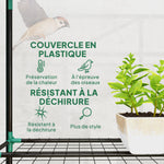 Serre de jardin avec étagères à 3 niveaux serre de balcon 3 portes enroulables zippées 215 x 46 x 151 cm transparent