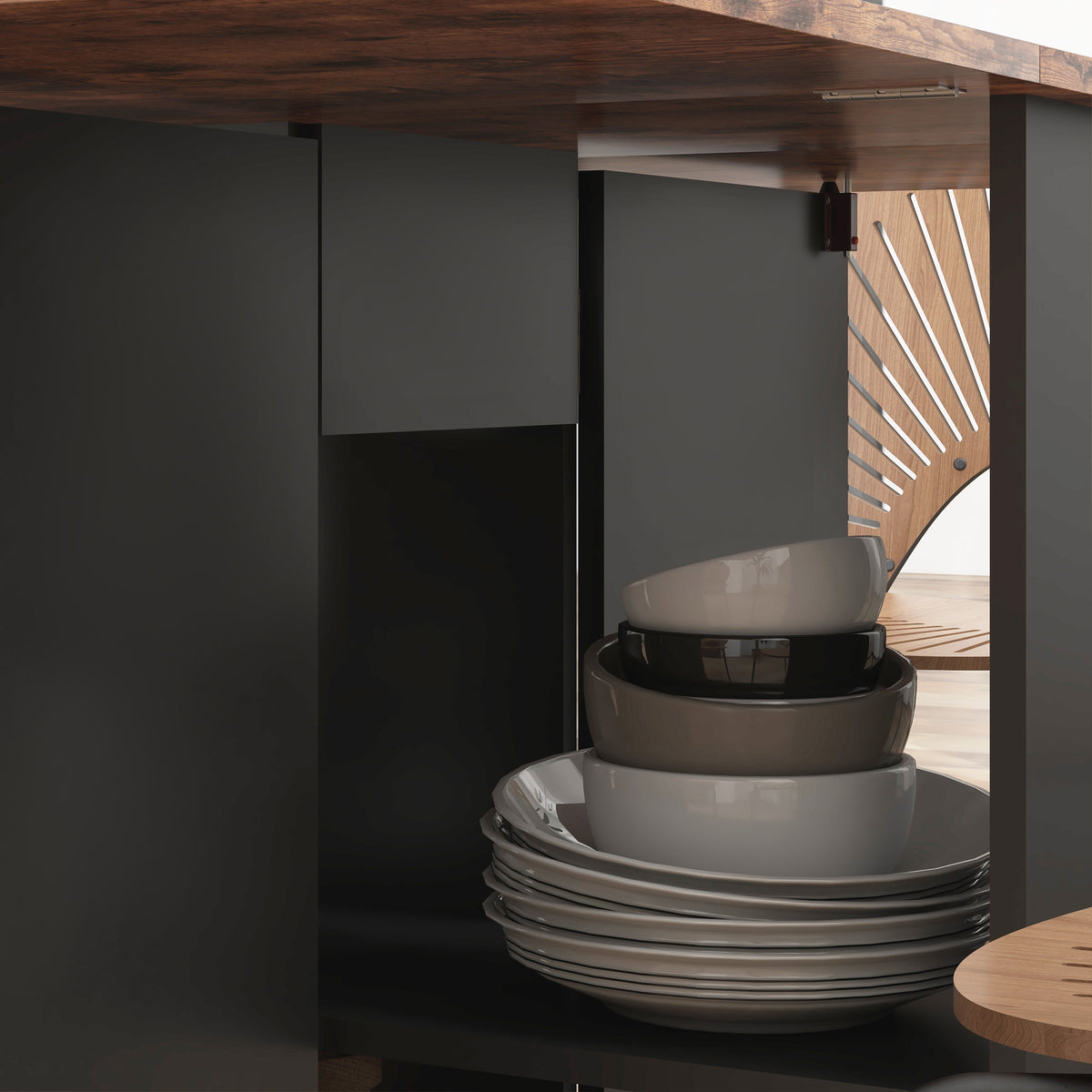 Tavolo da pranzo pieghevole, tavolo da cucina allungabile per 2-4 persone, 2 ribalte, 120 x 72 x 75 cm, rustico e nero