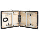 Table de massage pliable portable + housse de transport charge max. 225 Kg hauteur réglable 210 x 90 cm noir