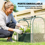 Mini Serre avec Sac de Plantation, Serre Portable avec porte enroulable, 68 x 50 x 70 cm, Vert Foncé
