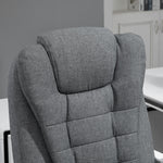 Fauteuil de bureau manager chaise pour ordinateur avec repose-pied dossier inclinable accoudoirs rembourrés en lin gris