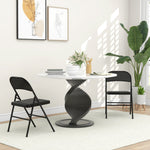Lot de 2 chaises pliantes chaises de salle à manger portables cadre en acier dim. 45l x 46P x 78H cm noir