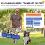 Kit d'équipement d'agilité pour chien, kit d'agilité pour chien portable avec hauteur réglable, sac de transport, orange