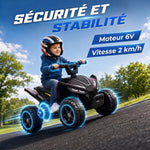 Haurrentzako Quad Elektrikoa 6 V, Haurrentzako Auto Elektrikoa, Litiozko Bateria, Abiadura Max. 2 Km/O, 18-48 Hilabete, Beltza