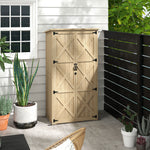 Armoire de jardin abri remise pour outils 90L x 54.5P x 161/168,5H cm 2 étagères toit bitumé étanche bois pin autoclave
