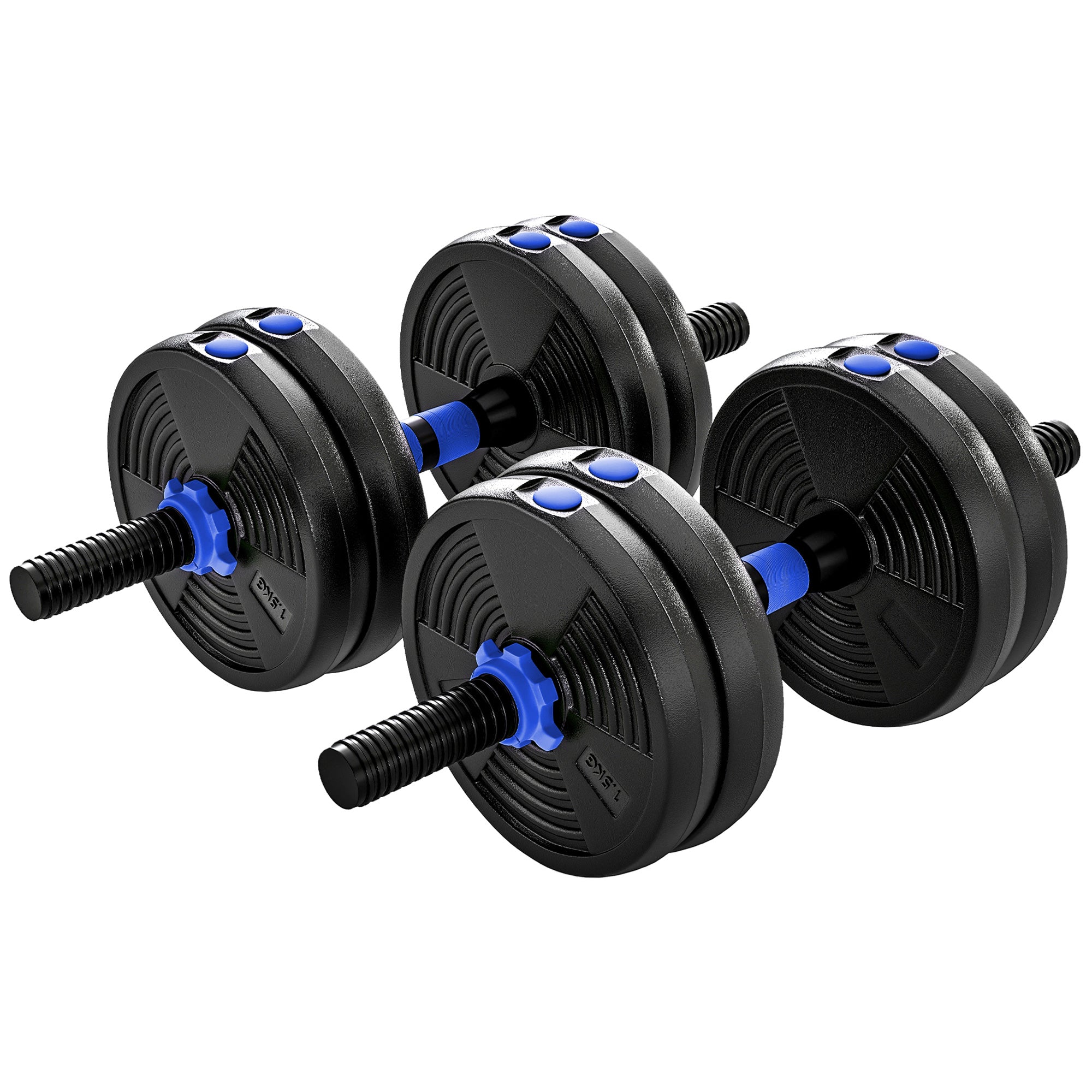 Hantel-Set Krafttraining verstellbare Hanteln 15 kg 3 in 1, verstellbares Gewicht-Set mit Erweiterungsstange schwarz