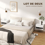 Lot de 2 tables de chevet murales, tables de nuit, tiroir, compartiment ouvert, plateau, 37 x 32 x 21 cm, blanc
