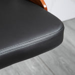 Lot de 2 tabourets de Bar Hauteur d'assise réglable pivotant 360° revêtement synthétique Noir Dossier ajouré
