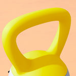 Kettlebell 10kg haltère avec poignée antidérapante pour fitness musculation cardio, gris et jaune