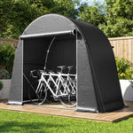 Abri de jardin tente de stockage étanche abri moto porte enroulable fermeture éclair, 245 x 120 x 200 cm, gris foncé