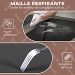 Lit pour chien chat sur pieds lit chien surélevé velum anti-UV oxford sac de transport 106 x 76 x 94 cm café